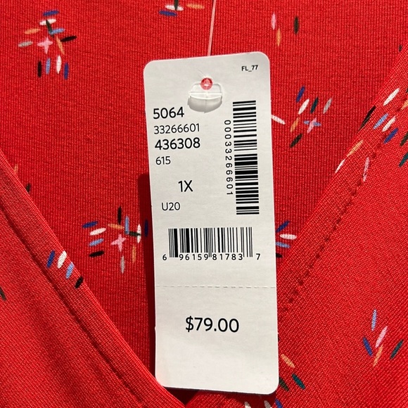 Red VNeck Sleeveless Maxi Dress size 1X NEW - Picture 3 of 12